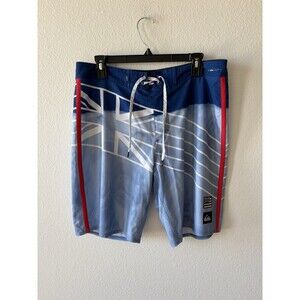 Quiksilver Men's Hawaii Surf Board Shorts Size 32 Blue State Flag Of Hawaii